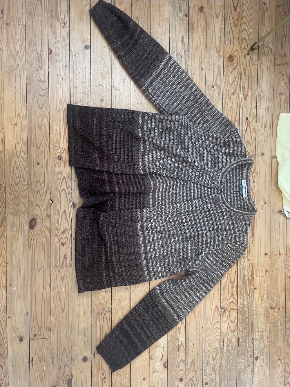 Allison Daley Brown and Cream Ombre Knit Cardigan